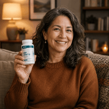AMP Joint 10 customer holding the product at home
